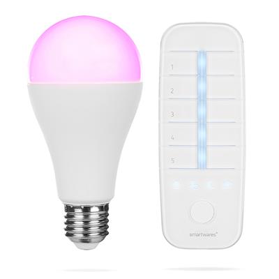 Smartwares 10.101.51 Ampoule connectée LED Blanc &couleurs télécommande