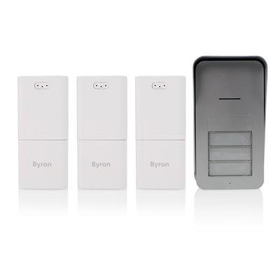 Byron DIC-21535 3 unità int.- Citofono audio wireless con suoneria