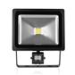 XQlite 10.054.09 LED Wandstrahler m. Bew.-Melder, schwarz, flach XQ1224B